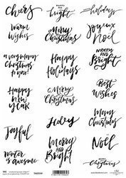 ITD COLLECTION 21x29cm A4 einseitig Scrapbooking Craft Papier 250g weihnachts-Inschriften ENG