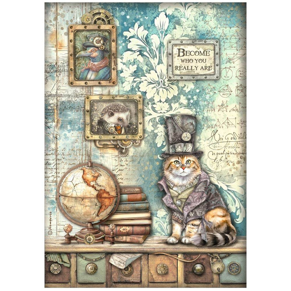 Reispapier Decoupage Bastelpapier A4 - Stamperia - Alterego Katze