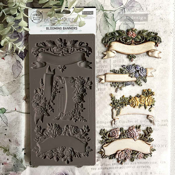 PRIMA SILIKONFORM Mold Abformen Gießen Mould,  Blooming Banners