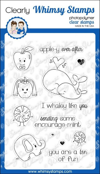 WHIMSY STAMPS - Transparent Stempel Motivstempel - Punny Messages - Wortspiele, Elefant, Wale