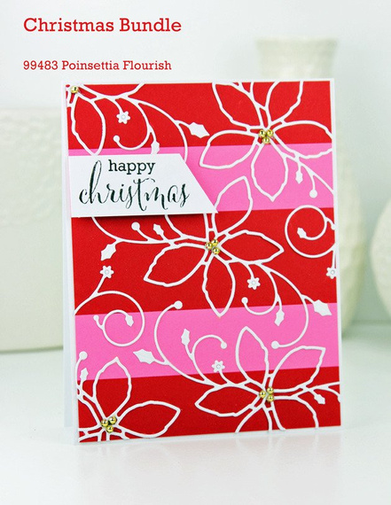 MEMORY BOX Transparent Stempel Motivstempel Stamp Christmas Botanicals  Adventskranz