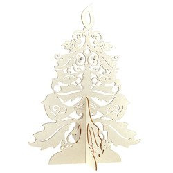 3D-Ajour-Weihnachtsbaum - DIY-Weihnachtsdekoration zum Zusammenstecken, 29 x 21 cm