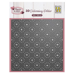 NELLIE'S CHOICE Embossing Folder Prägefolder Prägeschablone, EF3D103 Herzen und Punkte