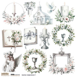 AUFKLEBER ScrapLove Dekor Stickers -  White Communion 1