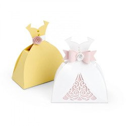 SIZZIX Stanzer Präge Stanzschablone Cutting Die, Dress Box Hochzeitskleid 663577
