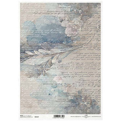 ITD Reispapier Decoupage Bastelpapier Softpapier Serviettentechnik, Blumen schreiben R2157