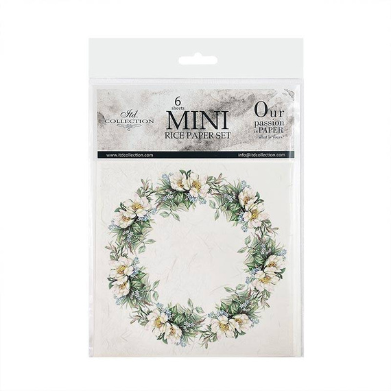 ITD - Reispapier-Set - RSM057- Blumen, Blumengirlanden