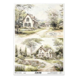 ITD Reispapier Decoupage Bastelpapier Serviettentechnik-R2579 Ferienhäuser in ländlicher Umgebung Ferienhäuser
