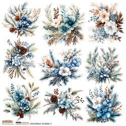 AUFKLEBER ScrapLove Christmas Flower 2 - Weihnachtsblumen 2 Wintersträuße