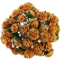 ROSEN Geöffnete 15 mm 50 Stk. Scrapbooking Maulbeerpapier Blumen Flowers, orange