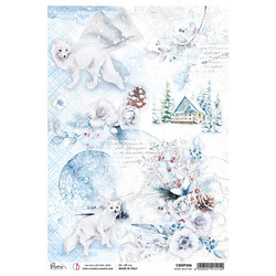 CIAO BELLA Reispapier Decoupage Bastelpapier Softpapier, White wild fox