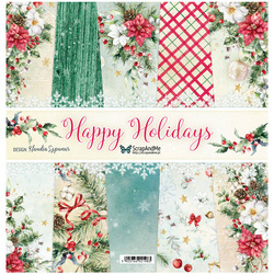 SCRAPandME 6Blatt 30x30cm doppelseitig Scrapbooking Papier 250g, Happy Holidays