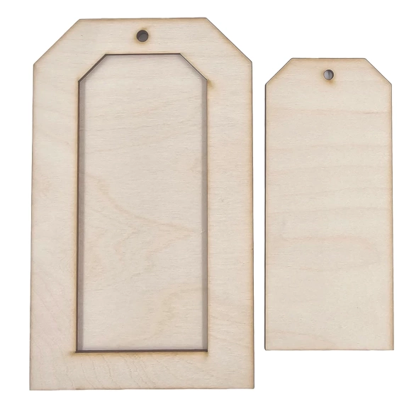 TAG Ornament aus Holz mit Rahmen 20cm - 3 Elemente