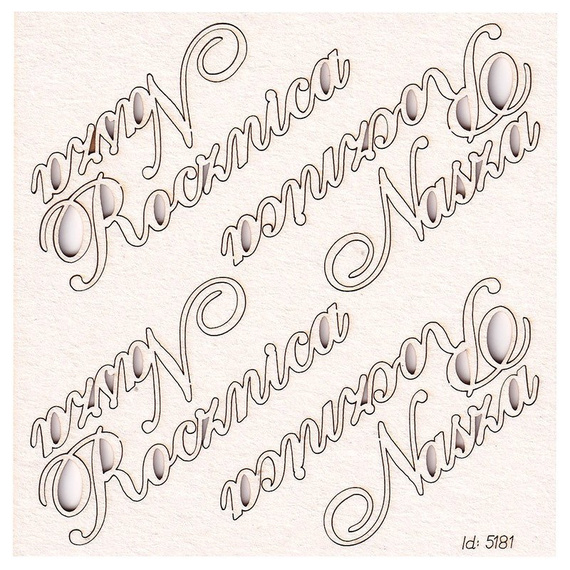 SCRAPINIEC Dekorpappe Die Cut Chipboard Dekoration Ornament, Nasza Rocznica