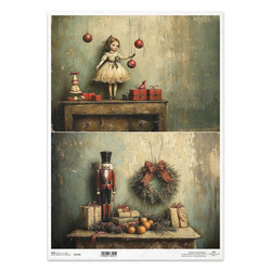 Reispapier für Decoupage A3 - Vintage-Puppe, Nussknacker R1519L - Itd Collection