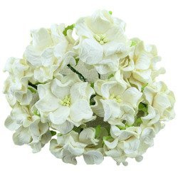 GARDENIEN 60mm 5Stk Scrapbooking Maulbeerpapier Blumen Flowers, ivory