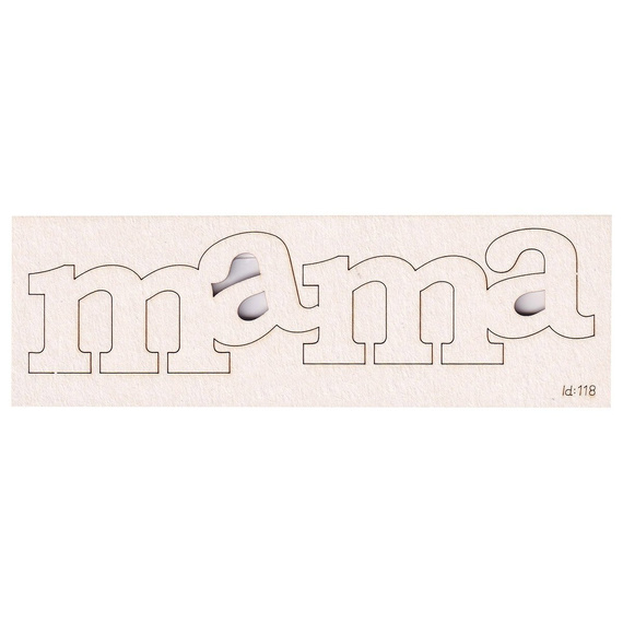 SCRAPINIEC Dekorpappe Die Cut Chipboard Dekoration Ornament, mama