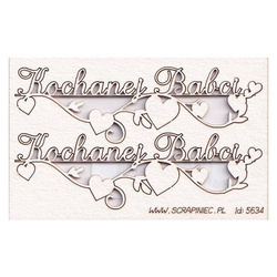 SCRAPINIEC Dekorpappe Die Cut Chipboard Dekoration Ornament, Oma Babcia 02
