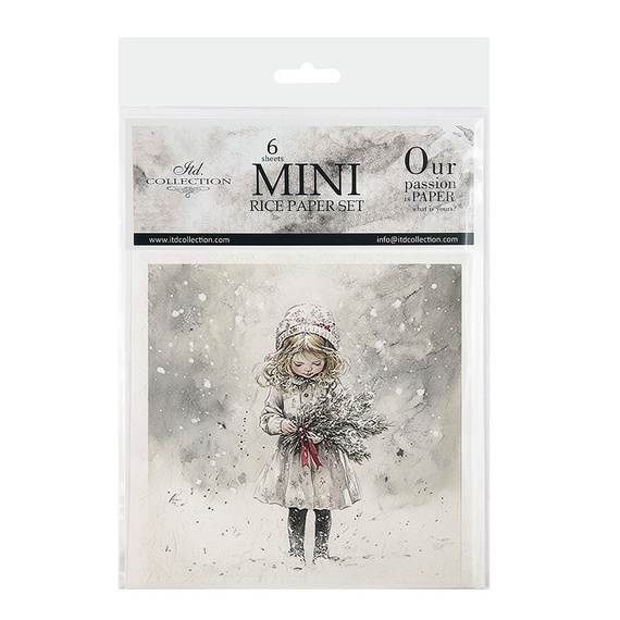 Reispapier-Set - Mädchen, Junge mit Hund, Winterlandschaft - RSM202 - Itd Collection