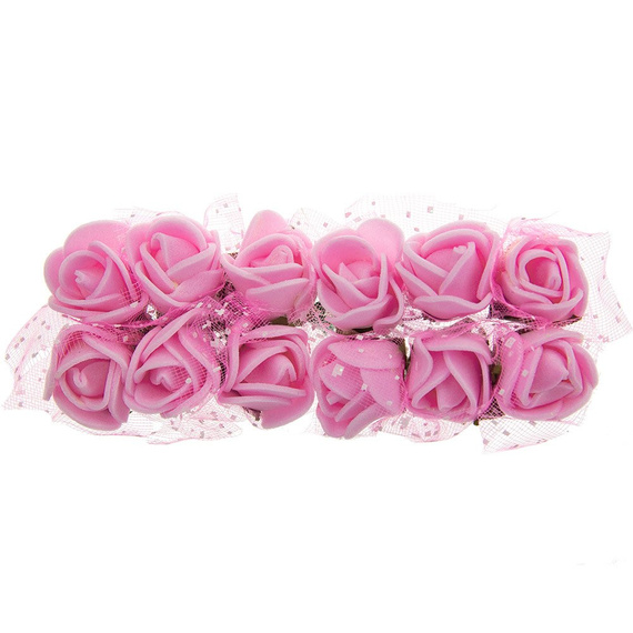 Rosa Schaumstoffblüten mit Tüll