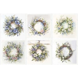 Scrapbooking-Bastelpapier-Set reis - ITD - RSM123 Girlande, weiße Blumen 