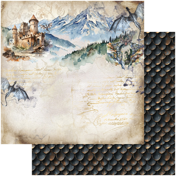 ALCHEMY OF ART Set 20x20cm Scrapbooking Papier, The Legends of the Dragons