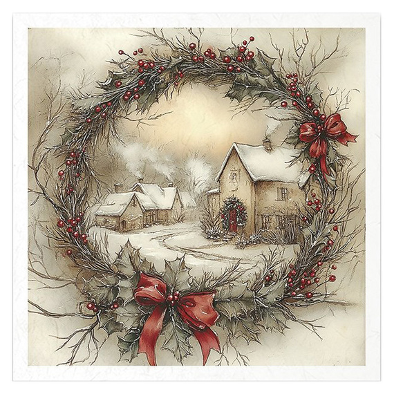 Reispapier-Set - Kinder, Weihnachten, Winterlandschaft - RSM186 - Itd Collection
