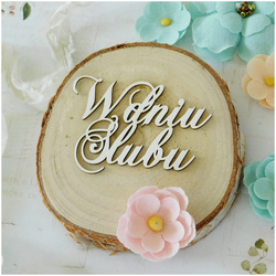 Dekorpappe Die Cut Chipboard inschrift An Ihrem Hochzeitstag - Kreatywna Pracownia