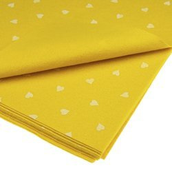 Bastelfilz mit Herzen 30x40cm Dekofilz Filzplatten Filzstoff 1mm, gelb