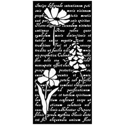 Schablone mixed-Media 3D 12x25cm - Herbarium Silvae Buchstabe und Blumen - Stamperia