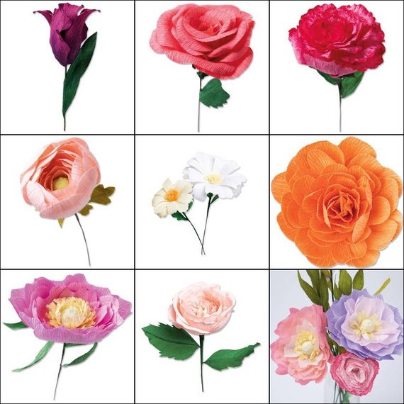 Dekoratives Krepppapier zur Herstellung von Blumen 6 Farben 10x250 cm Mix 1