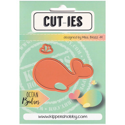 Stanzform Präge Stanzschablone Cutting Die - Ocean Babies - Wal-Spray / Wal