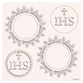SCRAPINIEC Dekorpappe Die Cut Chipboard Dekoration Tatting Communion - doppellagig Host groß 01
