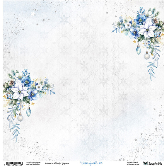 Scrapbooking Papier - ScrapAndMe - Winter Sparkle 05/06 - doppelseitig 30x30 cm