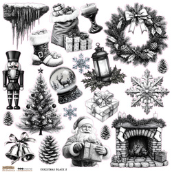 AUFKLEBER ScrapLove Dekor Stickers - Christmas Black 2 - Weihnachten in Schwarz 2