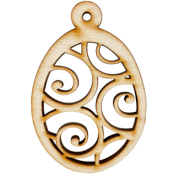 Holz-Ei-Anhänger 7cm - Deko-Ornament