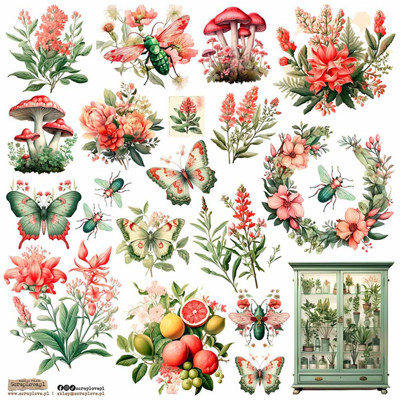 AUFKLEBER - ScrapLove - Botanical 1- Botanisch 1