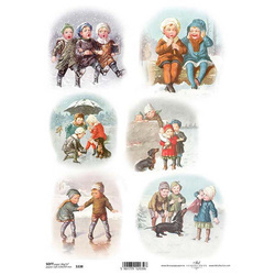 Decoupage Papier A4 SOFT ITD-S338 Kinder, Winter