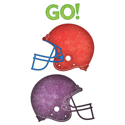 CHEERY LYNN Stanzform Präge Stanzschablone Cutting Die - Fußballhelme B555 Helme Überschrift Go!