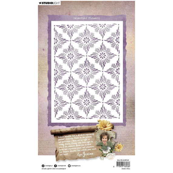 STUDIOLIGHT Mixed Media Schablone STENCIL für Decoupage Scrapbooking - Celestial flowers