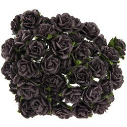 ROSEN Geöffnete 20mm 50Stk. Scrapbooking Maulbeerpapier Blumen Flowers nussbraun