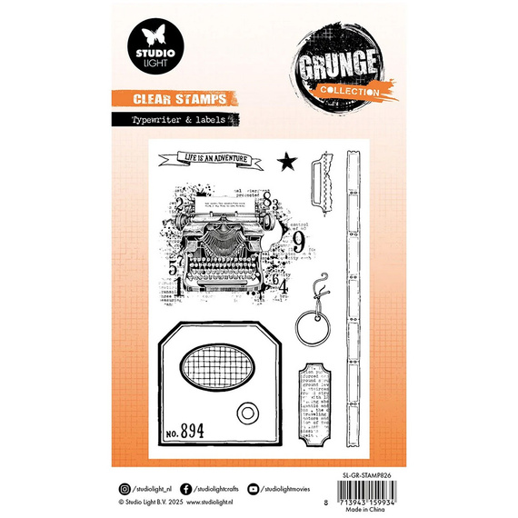 STUDIO LIGHT - Transparenter Stempel - Typewriter & Labels