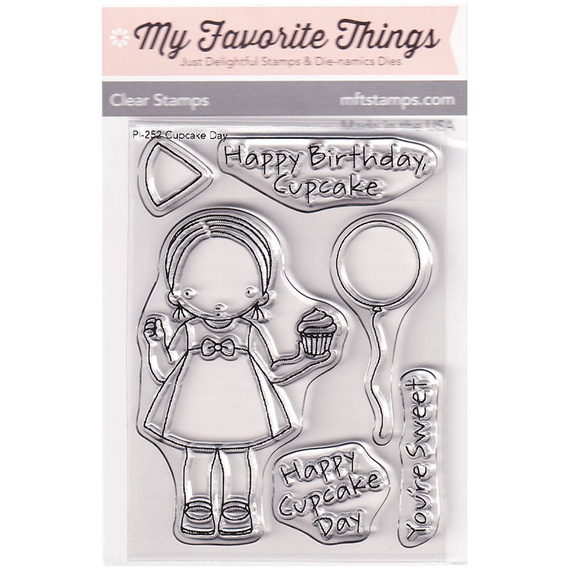 MY FAVORITE THINGS Transparenten Stempel - Cupcake Day, Mädchen mit Muffin
