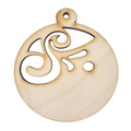HOLZKUGEL Anhänger aus Holz, Ornament Weihnachtskugel 6 cm - Ornament