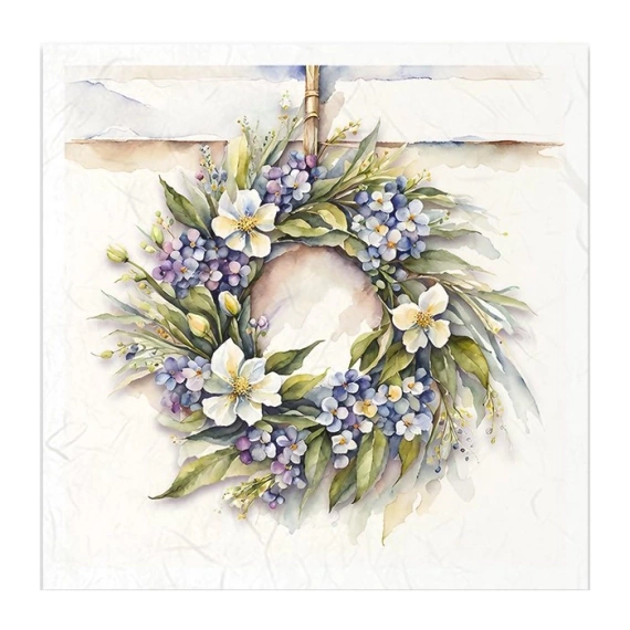 Scrapbooking-Bastelpapier-Set reis - ITD - RSM123 Girlande, weiße Blumen 