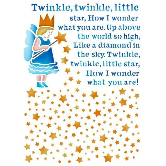 STAMPERIA Mixed Media Stencil Vorlage 15x20 Sternfee 