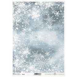 ITD Reispapier Decoupage Bastelpapier Serviettentechnik-R2310 Schneeflocken