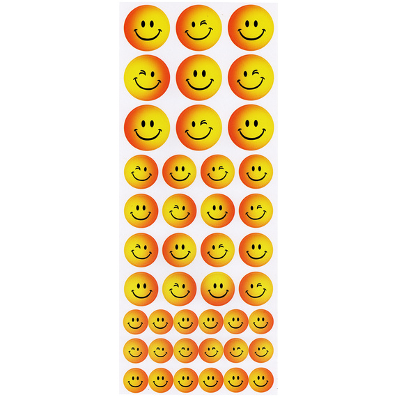 Papier-Smiley-Aufkleber 43 Stk.