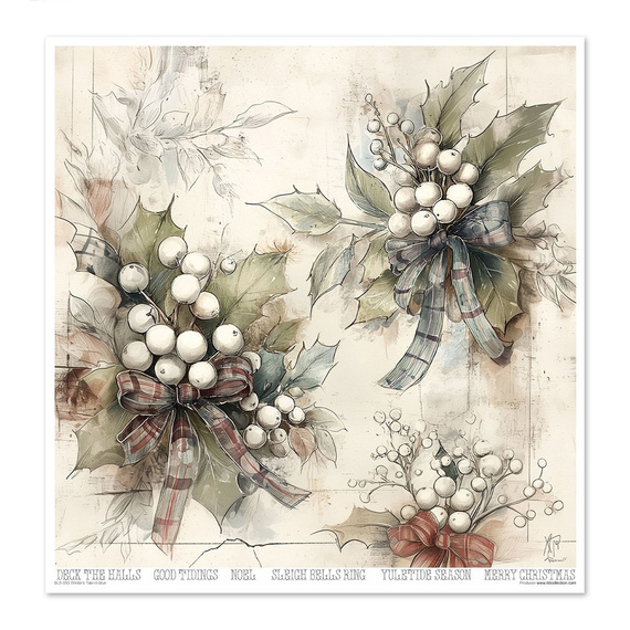 ITD COLLECTION Scrapbooking Papier Set 30x30 cm - Winter's Tale in blue