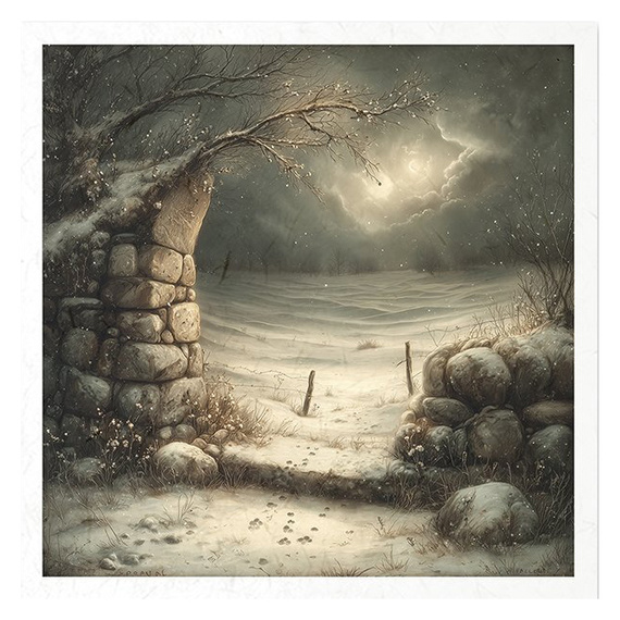 Reispapier-Set - Winter, Schnee, Frost, Nacht, Landschaft, Landschaft - RSM210 - Itd Collection